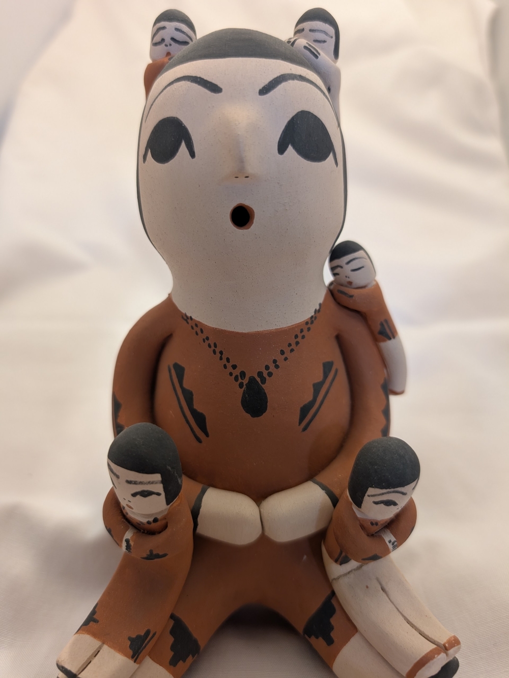 KEWA- Santo Domingo Pueblo Handcrafted Five Child Storyteller
